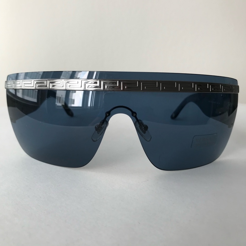 Versace Navy Sunglasses with Silver Detail